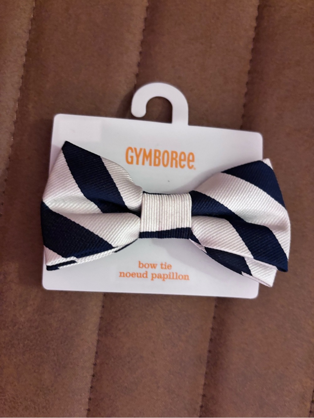 Gymboree Navy & White Diagonal Stripe Bow Tie